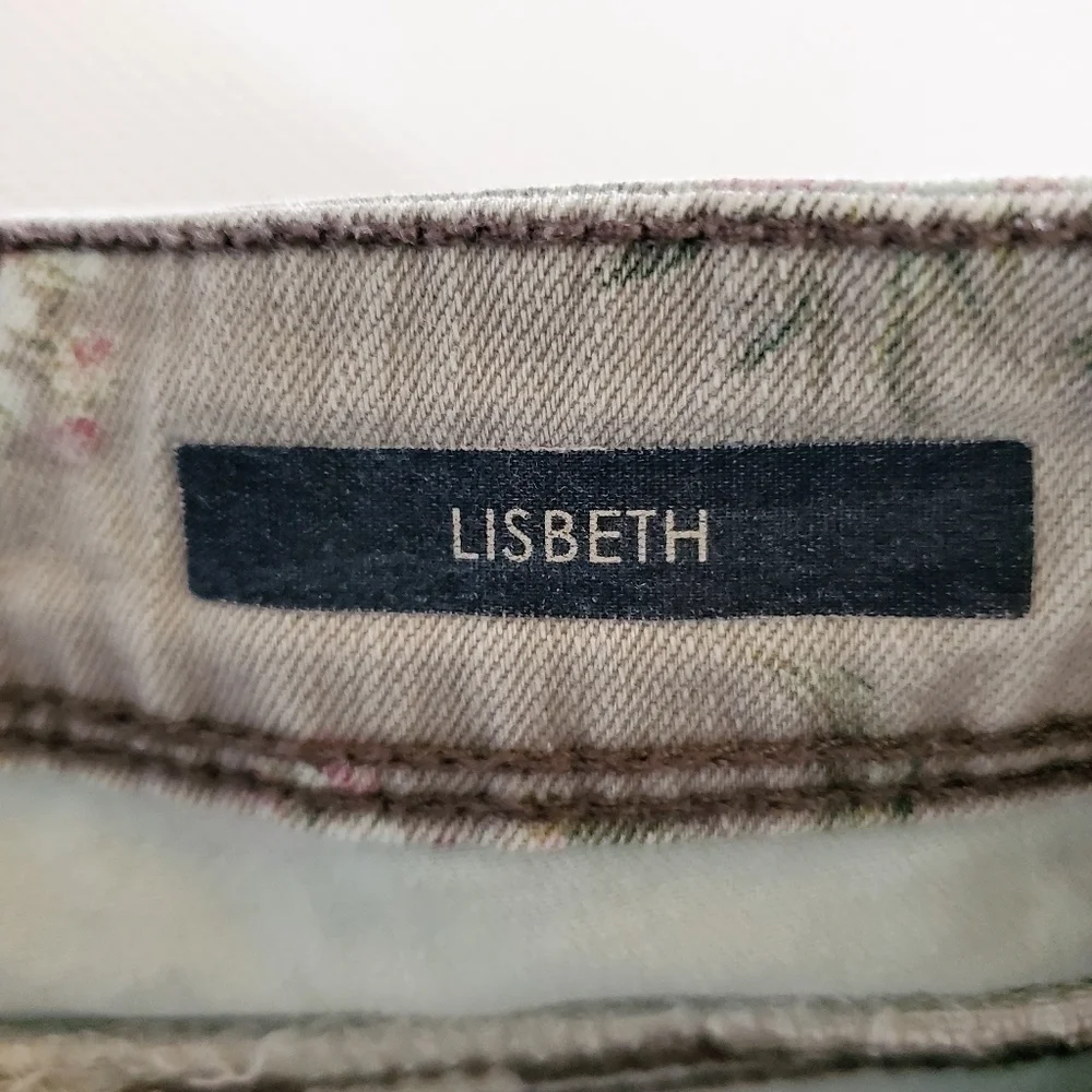 7001 * Bandolino Lisbeth Floral Print Jeans Gray Size 8P - Picture 5 of 15